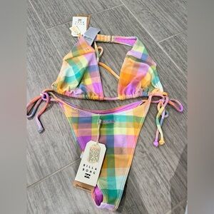 Billabong Multicolor Plaid Bikini